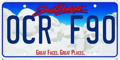 SD license plate 0CRF90