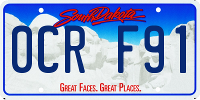 SD license plate 0CRF91