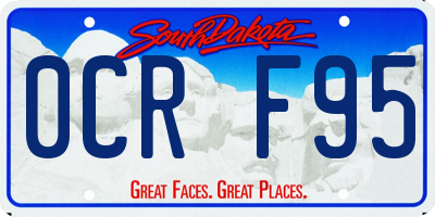 SD license plate 0CRF95