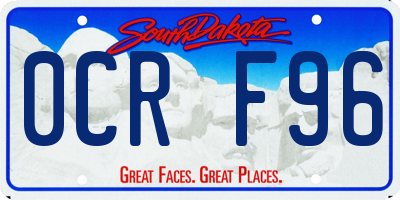 SD license plate 0CRF96