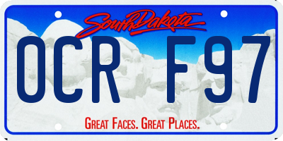 SD license plate 0CRF97