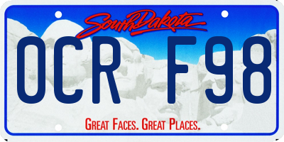 SD license plate 0CRF98