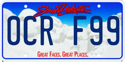 SD license plate 0CRF99