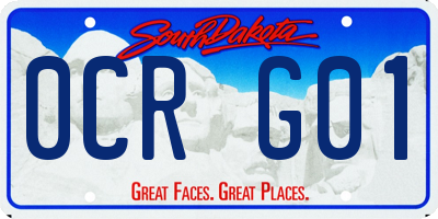 SD license plate 0CRG01