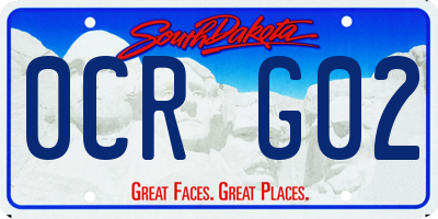 SD license plate 0CRG02