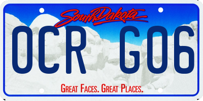 SD license plate 0CRG06