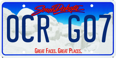 SD license plate 0CRG07