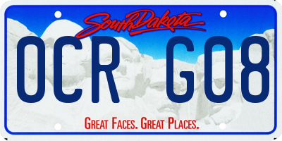 SD license plate 0CRG08