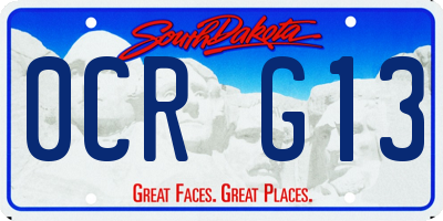 SD license plate 0CRG13
