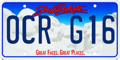 SD license plate 0CRG16