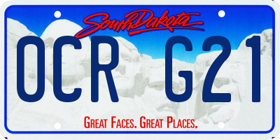 SD license plate 0CRG21
