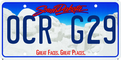 SD license plate 0CRG29