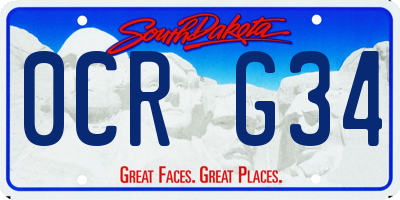 SD license plate 0CRG34