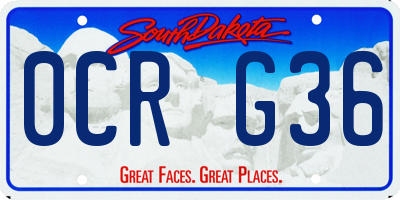 SD license plate 0CRG36
