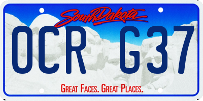 SD license plate 0CRG37