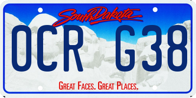 SD license plate 0CRG38