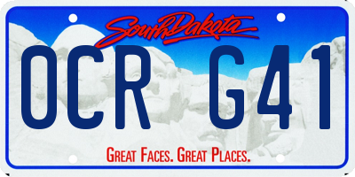 SD license plate 0CRG41