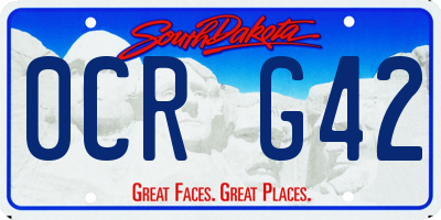 SD license plate 0CRG42