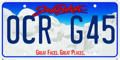 SD license plate 0CRG45