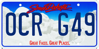 SD license plate 0CRG49