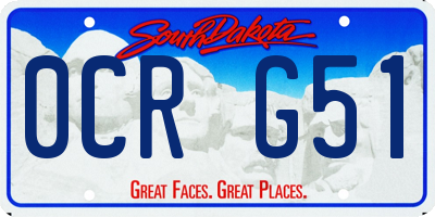 SD license plate 0CRG51