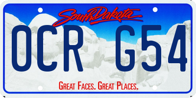 SD license plate 0CRG54