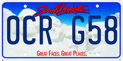 SD license plate 0CRG58