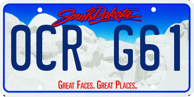 SD license plate 0CRG61