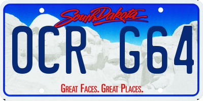 SD license plate 0CRG64
