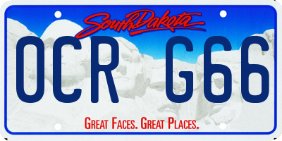 SD license plate 0CRG66