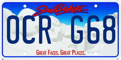 SD license plate 0CRG68
