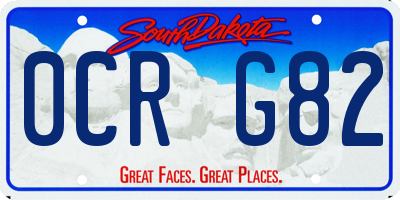 SD license plate 0CRG82