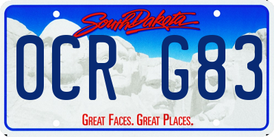 SD license plate 0CRG83