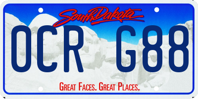 SD license plate 0CRG88