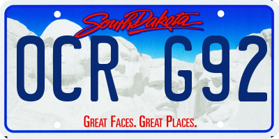SD license plate 0CRG92