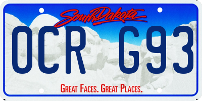SD license plate 0CRG93