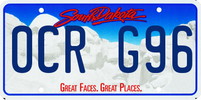 SD license plate 0CRG96
