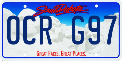 SD license plate 0CRG97