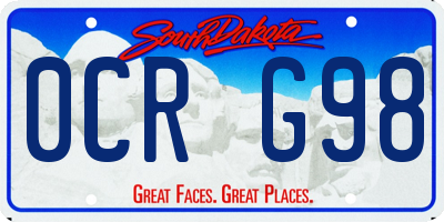 SD license plate 0CRG98