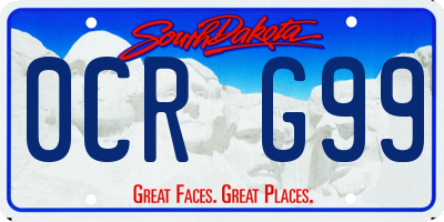 SD license plate 0CRG99