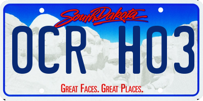 SD license plate 0CRH03