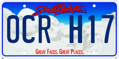 SD license plate 0CRH17