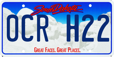 SD license plate 0CRH22
