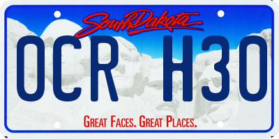 SD license plate 0CRH30