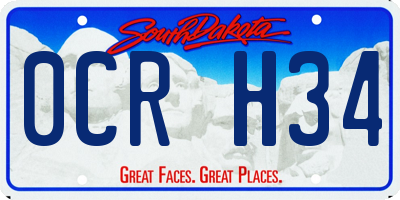 SD license plate 0CRH34
