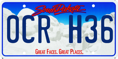 SD license plate 0CRH36