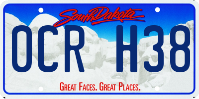 SD license plate 0CRH38