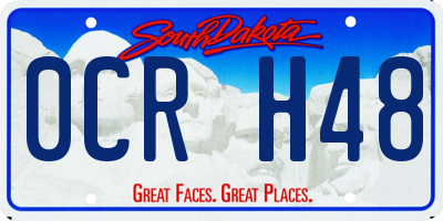 SD license plate 0CRH48