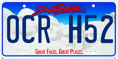SD license plate 0CRH52