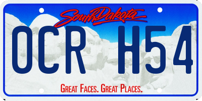 SD license plate 0CRH54